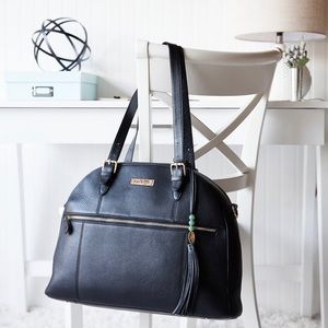 Lily Jade Leather Diaper bag - ROSIE Black/Gold